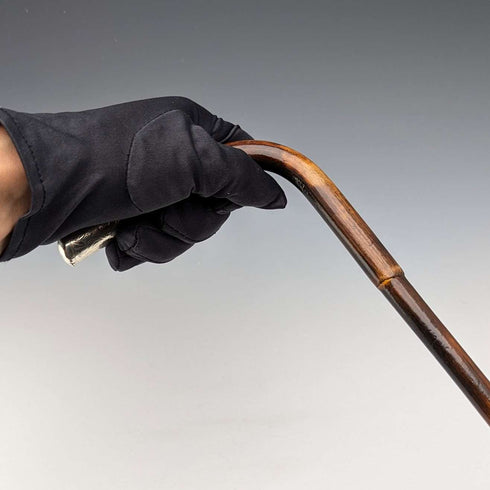 1901 年英國古董女士純銀裝飾 L 形手柄手杖 90 厘米