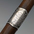 1918 British antique gentleman's walking stick, 91cm, embossed pure silver decoration, curved handle