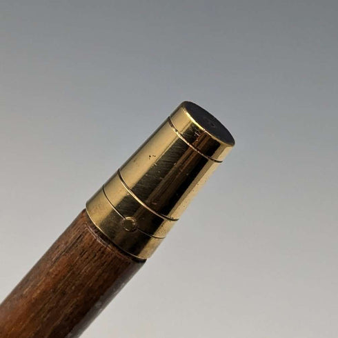 1918 British antique gentleman's walking stick, 91cm, embossed pure silver decoration, curved handle
