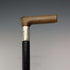 1897 British antique gentleman's pure silver decorated L-shaped horn handle walking stick 83cm