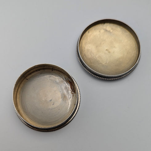 1942年 英国ヴィンテージ ブルーギロシェエナメル 純銀製 ピルケース Cohen&Charles