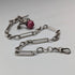 Circa 1900 British antique sterling silver Albert chain, 46g, sterling silver eagle & natural stone fob