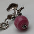 Circa 1900 British antique sterling silver Albert chain, 46g, sterling silver eagle & natural stone fob