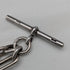 Circa 1900 British antique sterling silver Albert chain, 46g, sterling silver eagle & natural stone fob