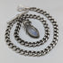 Circa 1900 British antique sterling silver Albert chain 33g moonstone fob