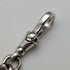 Circa 1900 British antique sterling silver Albert chain 33g moonstone fob