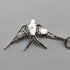 Circa 1890 British antique sterling silver Albert chain, 47g, sterling silver swallow fob