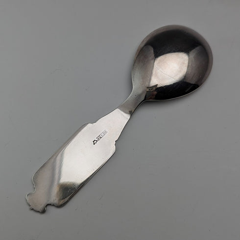 Nordic vintage silver plate tea caddy spoon David Andersen boxed