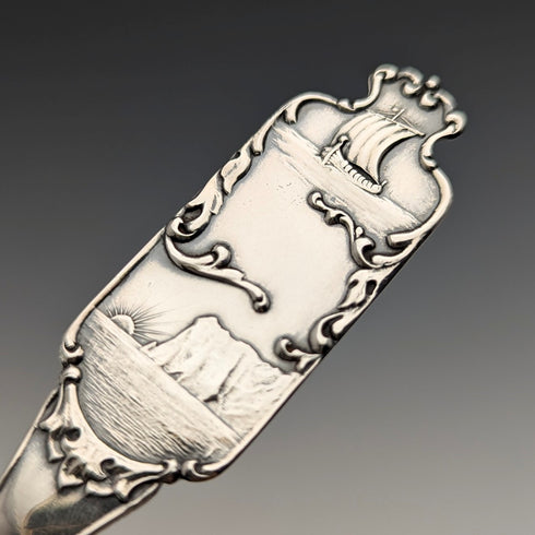 Nordic vintage silver plate tea caddy spoon David Andersen boxed