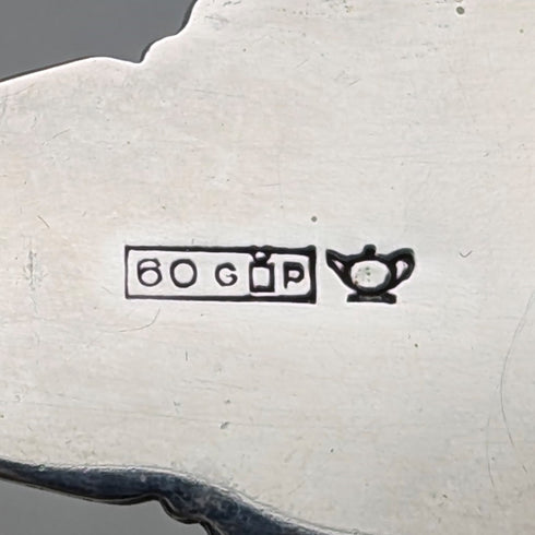 Nordic vintage silver plate tea caddy spoon David Andersen boxed