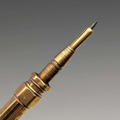Circa 1900 Antique Gold-plated Retractable Pencil & Dip Pen
