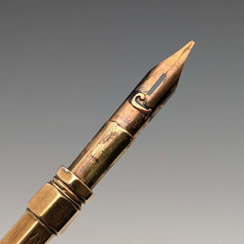 Circa 1900 Antique Gold-plated Retractable Pencil & Dip Pen