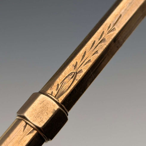 Circa 1900 Antique Gold-plated Retractable Pencil & Dip Pen