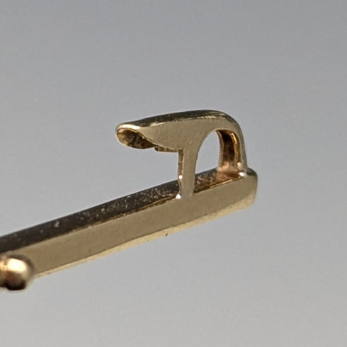 アンティーク 15ctゴールド製ブローチ ブルーストーン&パール ケース入