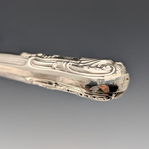 1850 British antique pure silver fish server pair, 370g total, HJ Lias&Son
