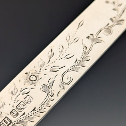 1900年 英国アンティーク 純銀ブレード 白蝶貝ハンドル デザートカトラリー6ペアセット Atkin Brothers