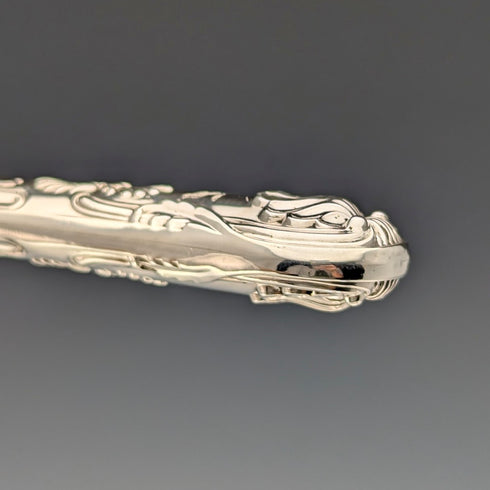 1836 British antique pure silver fish cutlery, 3 pairs, total weight 319g, Charles Needham