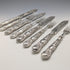 1840 British Antique Pure Silver Handle Fish Cutlery, 4 Pairs, William Sansom