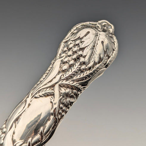 1840 British Antique Pure Silver Handle Fish Cutlery, 4 Pairs, William Sansom