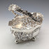 1896 British antique sterling silver basket with earrings and movable handles, 159g, John Round