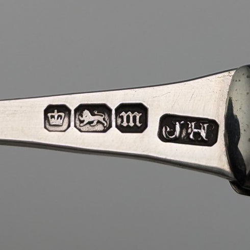 1904 British antique white mother-of-pearl handle and pure silver button hook by John Holmes