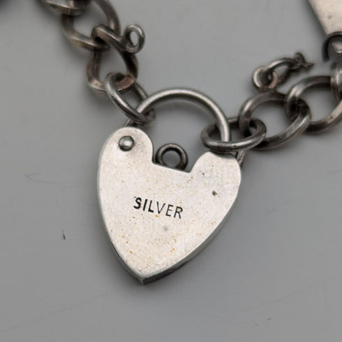 1970s British vintage sterling silver charm bracelet 30g