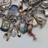 1970s British vintage sterling silver charm bracelet, 89g