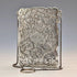 1847 British antique sterling silver card case with chain, 80g, Nathaniel Mills
