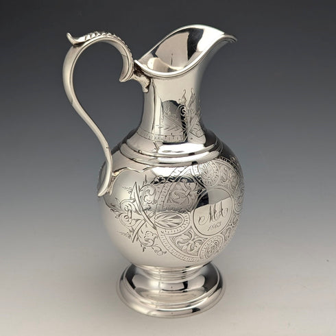 1863 British antique silver plate jug style cream jug