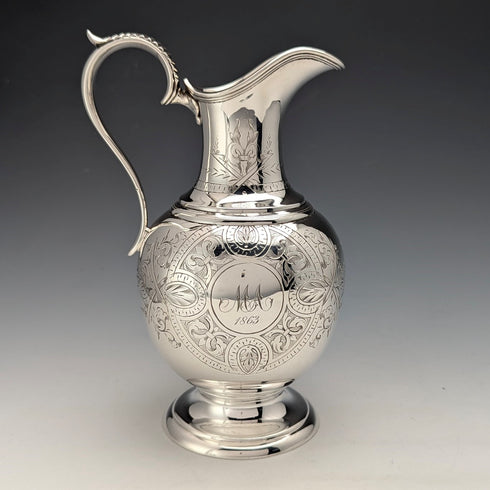 1863 British antique silver plate jug style cream jug