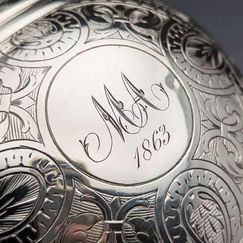 1863 British antique silver plate jug style cream jug