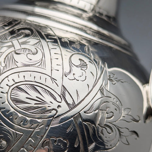 1863 British antique silver plate jug style cream jug