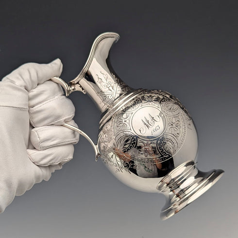 1863 British antique silver plate jug style cream jug