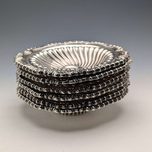 Set of 6 vintage British silver plate bowl dishes