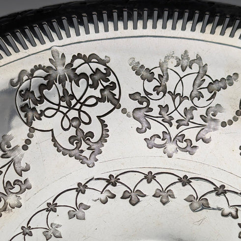 Circa 1900 British antique silver plate basket with movable handle Roberts & Belk