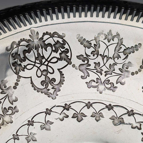 Circa 1900 British antique silver plate basket with movable handle Roberts & Belk