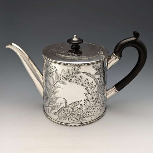 Circa 1890 British antique silver plate teapot Joseph Ridge