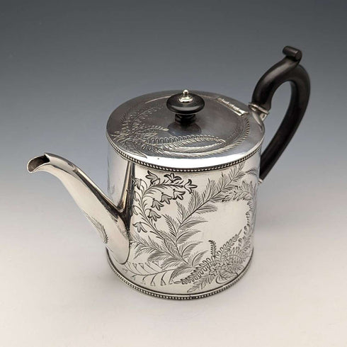 Circa 1890 British antique silver plate teapot Joseph Ridge