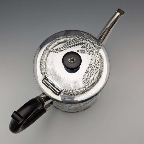 Circa 1890 British antique silver plate teapot Joseph Ridge