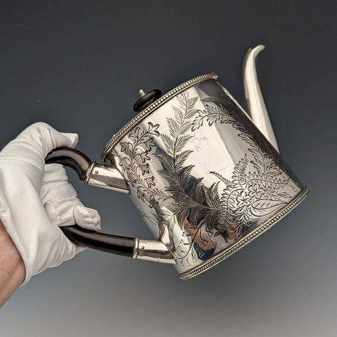 1890年頃 英国アンティーク シルバープレート製ティーポット Joseph Ridge