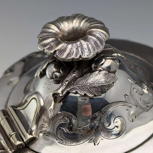 Antique British silver plate small teapot from around 1840