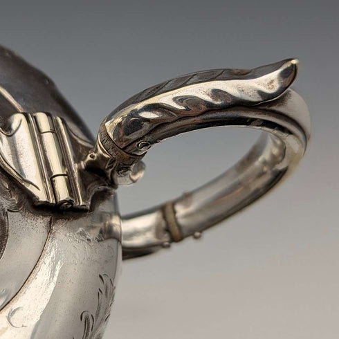 Antique British silver plate small teapot from around 1840