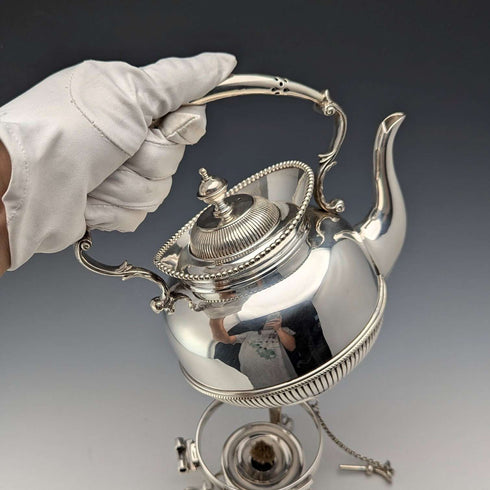 約 1875 年英國古董鍍銀 Batchelor 茶壺套裝
