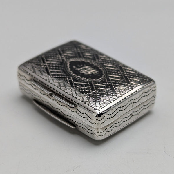 1834 British antique sterling silver vinaigrette with sponge by Edwin Jones