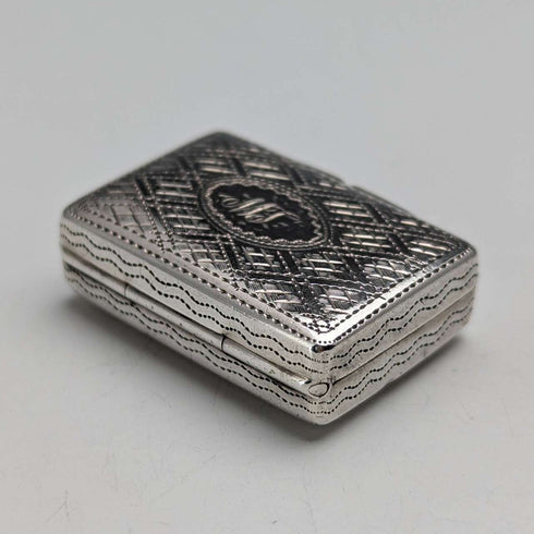 1834 British antique sterling silver vinaigrette with sponge by Edwin Jones