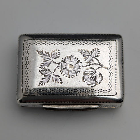 1834年 英国アンティーク 純銀製 ヴィネグレット スポンジ付 Edwin Jones