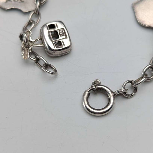 1970s British vintage sterling silver charm bracelet, 32g