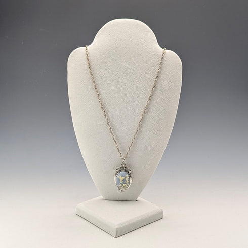 ヴィンテージ ハミングバード カメオ ロケットペンダント ネックレス