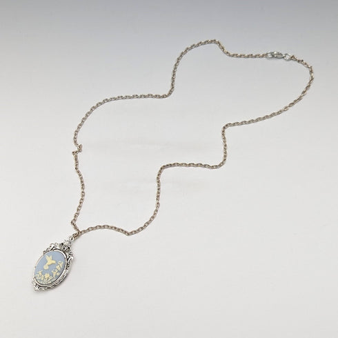 ヴィンテージ ハミングバード カメオ ロケットペンダント ネックレス