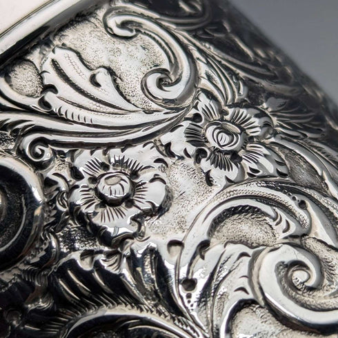 1893 British Antique Sterling Silver Tea Caddy 116g Hayes Brothers